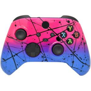 Xbox Series X /S & One(시리즈 핫 핑크 블루)과 호환되는 핸드 에어브러시 페이드 커스텀 컨트롤러