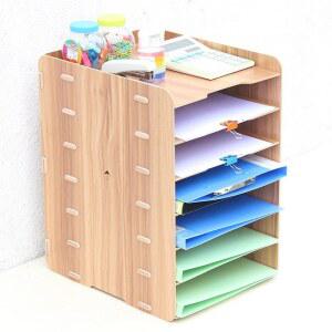 서류보관대 서류 받침대 선반 파일 A4 문서 뉴 레드 수납 5단 정리함 가정용 다층 용지 호두나무