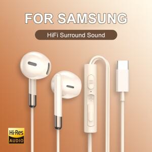 삼성호환 유선 헤드폰 HiFi 서라운드 사운드 소음 감소 C타입 3.5mm 음악 이어 버드 갤럭시 호환 S25 24 23