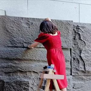 자기질타일 돌 인테리어 입체타일 벽돌 디자인 벽타일 pu스톤 돌모양 경량