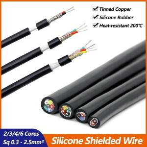 멀티 코어 실리콘 차폐 와이어  고온 저항 제어 신호 케이블  Sq 0.3  1.0  2.5mm  2 3 4/6