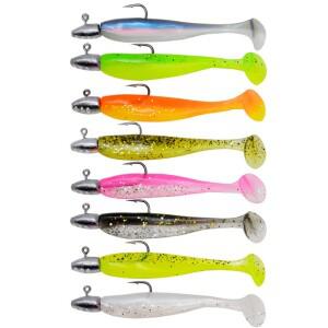 5개/몫 T-꼬리 소프트 낚시 미끼 지그 헤드 후크와  인공 Wobblers Swimbait 태클베이스 파이크 Pesca