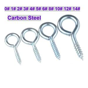 0 1 2 3 4 5 6 8 10 12 14 아연 도금 양 눈 나사 링 포함 셀프 태핑 천장 아이 볼트 후크 O