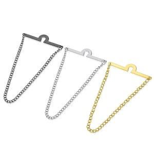 결혼식 비즈니스 생일 주얼리 파티 선물을 위한 3팩 남성용 우아한 넥타이 클립 링 클랩스 수트 액세서리 클래식 타이 잭 체인 세트