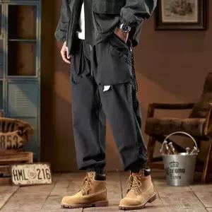 남성 센스있는 배기핏 바지 추동 헤비 워싱 빈티지 카고 조거 와이드 캐주얼 팬츠 MODU4