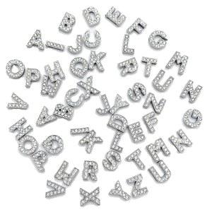 [포르르] diy 주얼리 제작을 위한 다니테스 52pcs 라인스톤 레터 참, 휴대폰 케이스 / 운동화 신발 레이스 팔찌 목걸이 장식을 스파클링 알파벳 참.