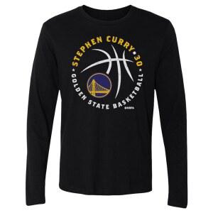 500 레벨 스테프 커리 골든 스테이트 워리어스 긴 소매 셔츠 - 선수 볼 wht