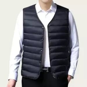 남성 경량 패딩 브이넥 웰론 조끼 패딩조끼 베스트 (WFK9YRG)