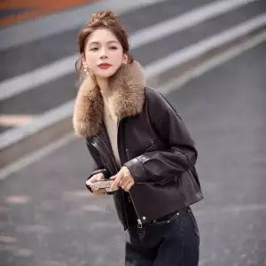 동계 트렌드 가죽 여자재킷 코트 트렌치코트 숏 따뜻한 슬림핏 기모 원템4