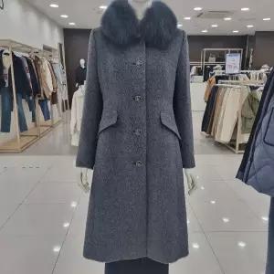 여성브랜드 23신상 수리알파카 여우털 A라인 롱 겨울코트DW1WCH0621 US1119959