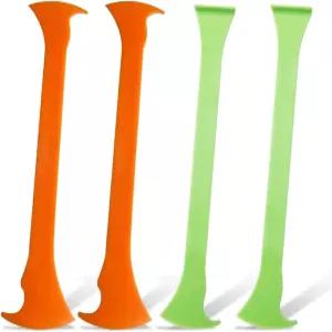 DUSCOKE 4PCS 자동차 비닐 랩 도구 유연한 더블 및 싱글 액스 코너 스퀴지 커브 슬롯 필름 커팅용 마이크로