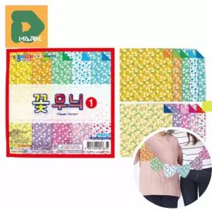 미술용 안개꽃색종이 400매 재료 학교 공작 패턴 만들기 꽃무늬 종이접기 유치원 준비물 유아 어린이집