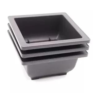 미니 사각 화분 납작 원예 식물 재배 용기 물구멍 있는 (WFK9QAN)