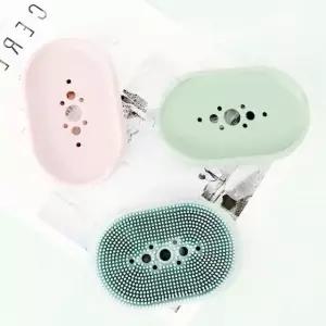 비누받침대 실리콘 홀더 그린 비누고리 욕실 소품 정리함 (WFKA85C)