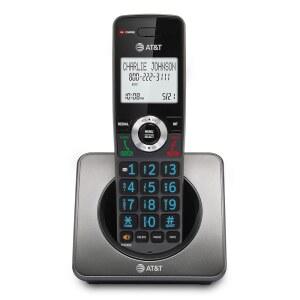 [포르르] at&t gl2101 dect 6.0 무선 홈폰, 통화 차단 기능, 발신자 id, 전이중 핸드셋 스피커폰, 2인치 화이트 백라이트 디스플레이, 조명 키패드(흑연 및 블랙)