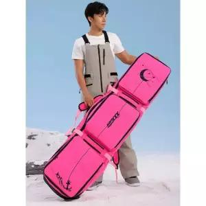 최고급 스노우보드 휠백 가방 더블 수납 배낭 데크 보드백 바비 핑크 157x36cm