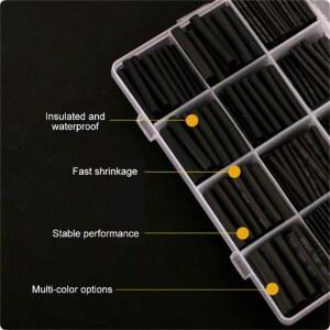 625 내열성 폴리올 와이어 포장 검정색 케이블 세트 슬리브 튜브 수축