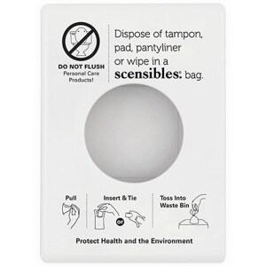 생리 관리 폐기용 Scensible 욕실 디스펜서 - 가방 및 리필 박스 탐폰, 패드 기타 일회용 위생 제품(흰색)