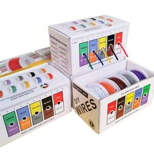 실리콘 와이어 26 22 28 전선 24 구리 30 도금 16 주석 전기 DIY AWG 부드러운 20 18 키트