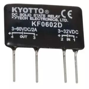 교토 전기 KF0602D DC-DC 솔리드 스테이트 릴레이 32볼트 DC 입력 2암페어 4핀 1.4 L x 0.3 W 0.9 H