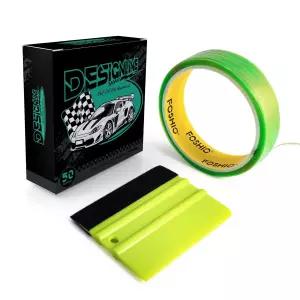 FOSHIO 나이프 덜 마감 라인 비닐 랩 커팅 테이프 50미터 롤(164피트) 펠트 스퀴지 도구 자동차 모터사이클