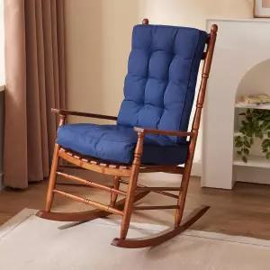 IPYNBAP 흔들의자 쿠션 방수 및 변색 방지 파티오 의자 로커 가구용 터프트 패드 17x17 인치 타이가 있는