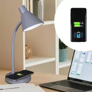 무선 충전 패드가 있는 OttLite 트위스트 LED 책상 램프 3가지 색상 온도 유연한 목 책등 테이블 독서등