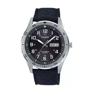 Casio MTP-S120L-1AV, Men Solar 배터리 시계 [세금포함] [정품], 100 Meter W/R, Date, 블랙 나일롱 패션