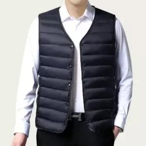 남성 경량 패딩 브이넥 웰론 조끼 패딩조끼 베스트 (WFK9YRG)
