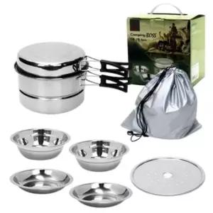 스텐 캠핑 코펠 6P세트+가방포함 (캠핑 낚시 등산) (WFKAF6S)