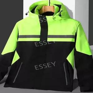배달 바람막이 형광 야간 네온 집업 일체형 방수 반사 방한복 비옷 우의 자켓