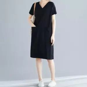 깔끔 무지 심플 슬림 브이넥 데일리룩 여성 원피스 WAE0E66