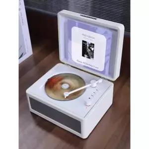 스피커 블루투스 CD 플레이어 무드등 스탠드형 앨범 세트 프리미엄 가죽 빈티지 B