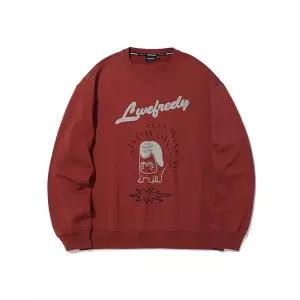 [인터크루] 남성 후로피케릭터맨투맨 ITZ4TM32ABG 버건디 _P412769803