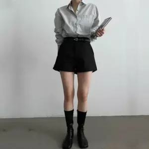 고품질 여성 슬랙스 핀턱 정장 반바지 (WFKANJ2)