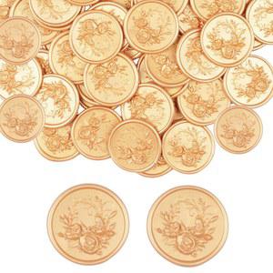 신신란 50Pcs 씰 스티커, 청첩장 액세서리 봉투 스티커 - 셀프 접착 씰, 청첩장용 페펙트, 선물 상자 공예 포장, 크리스마스 카드 장식 장미 무늬