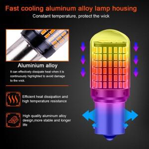 루보식 2pc 3014 144smd CanBus S25 1156 BA15S P21W LED 램프 T20 7440 방향 지시등 용 전구