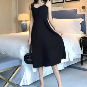 블랙원피스 롱원피스 나들이 블랙 나시 데이트 원피스 오프숄더 민소매