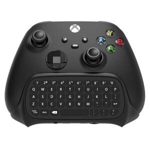 xbox series x /s 컨트롤러용 fyoun 키보드, one /컨트롤러 게임패드, 오디오 /헤드셋 잭이 있는 2.4ghz 미니 쿼티 키보드 게이밍 채팅패드(블랙)