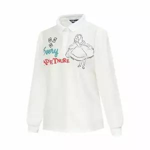 [하프클럽/디즈니골프]여성 쉬폰 소매 긴팔 카라 티셔츠 DN1LTS011