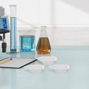 호환 10개 무게 측정 팬 보트 여행 접시 플라스틱 보트 화학 실험실 저울 장비 트레이