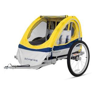 [미국배송] 슈윈 트레일블레이저 플러스 트레일블레이저 조이라이더 또는 에코 자전거 트레일러 싱글 더블 시트 유니버설 커플러 접이식 프레임 퀵 릴리스 휠 캐노피 용 트레일러