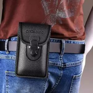 [하프클럽/]가죽 벨트핸드폰백 남성 허리파우치 세로형 지갑