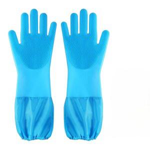 센쿼인 세척 장갑 제모 파란색 그루밍 개를 고양이와 17 엑스트라 위한 애완동물 마사지 3인치