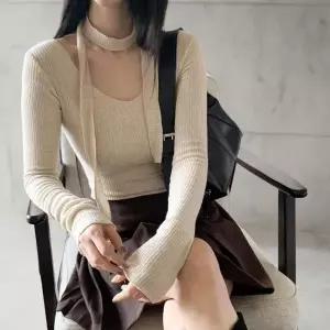 [다잇템] 여성 골지 FW 스웨터 V넥 앙고라 포근한 마후라 울 세트_24014308_588872