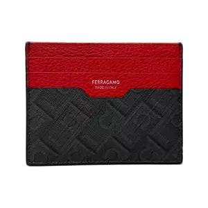 25FW 패브릭 캔버스 카드지갑 블랙레드 66-1583 0780322