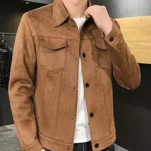 [프로셀러] 남자 갈색 자켓 대학생 캠퍼스 패션 코디 카라 봄자켓