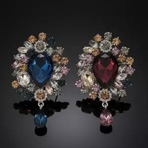 [하프클럽/]칼라 브로치 하트 라인석 화려한 큰 큐빅 옷핀 물방울