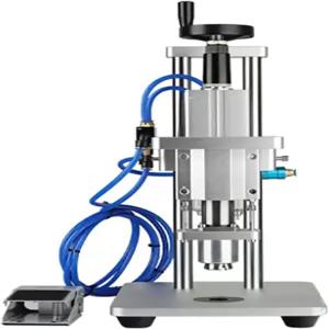 알루미늄 플라스틱 뚜껑이 있는 유리병 및 바이알용 공압 반자동 캡핑 기계(적용 가능한 병 직경 15MM)