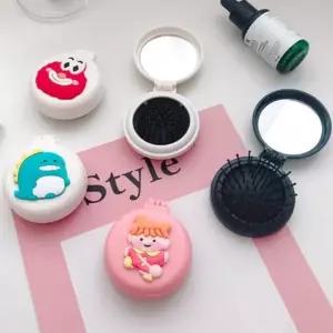 ( )휴대용 접이식 거울빗 접이식빗 손거울 미용 휴대용거울 헤어